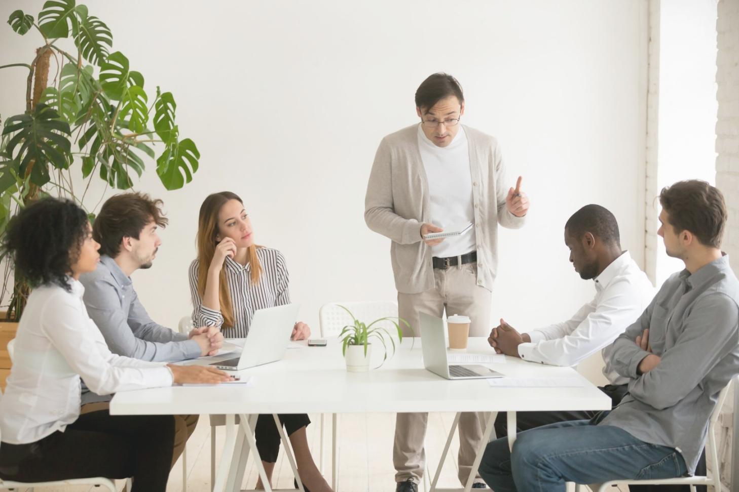 Financial consulting team meeting